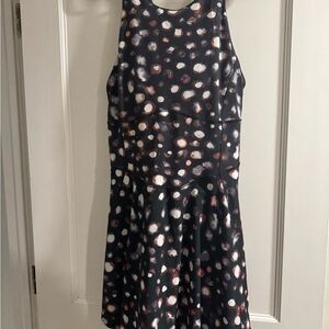 lululemon athletica Black Mini Dress with White and Brown Spot Print
